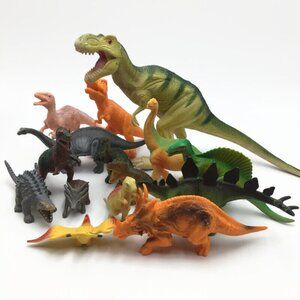 Lot 15 Dinosaurs China Chinasaurs T-Rex Stegosaurus Vintage Dino Figures Bundle